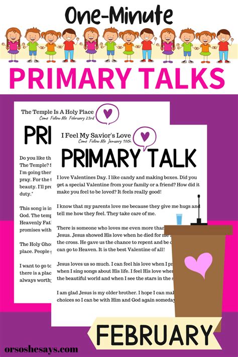 lds primary talks for children.